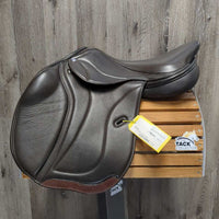 17.5 MW *5.5" Close Contact, Blue Ryder Saddle Cover, Med Front & Back Blocks, Wool Flocking, Front & Rear Gusset Panels, French Calfskin, Flaps: 14.5"L x 14"W No Serial Number
