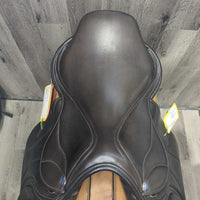 17.5 MW *5.5" Ryder Riviera Close Contact, Blue Ryder Saddle Cover, Med Front & Back Blocks, Wool Flocking, Front & Rear Gusset Panels, French Calfskin, Flaps: 14.5"L x 14"W No Serial Number
