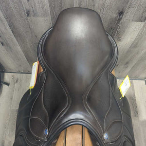 17.5 MW *5.5" Close Contact, Blue Ryder Saddle Cover, Med Front & Back Blocks, Wool Flocking, Front & Rear Gusset Panels, French Calfskin, Flaps: 14.5"L x 14"W No Serial Number