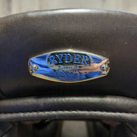 17.5 MW *5.5" Ryder Riviera Close Contact, Blue Ryder Saddle Cover, Med Front & Back Blocks, Wool Flocking, Front & Rear Gusset Panels, French Calfskin, Flaps: 14.5"L x 14"W No Serial Number
