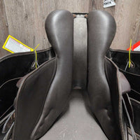 17.5 MW *5.5" Ryder Riviera Close Contact, Blue Ryder Saddle Cover, Med Front & Back Blocks, Wool Flocking, Front & Rear Gusset Panels, French Calfskin, Flaps: 14.5"L x 14"W No Serial Number