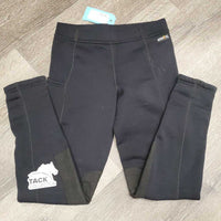 JUNIORS Fleece Lined Winter Riding Tight Breeches, Pull On *vgc, mnr fuzzy, pills & hairy, stains?dirt