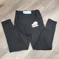 JUNIORS Fleece Riding Tight Breeches, Pull On, pocket *gc, .pilly, rubs, hairy, mnr stains, faded, seam rubs