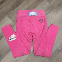 JUNIORS Hvy Cotton Euroseat Breeches, Pull ON *vgc, mnr stains, undone stitches & faded edges
