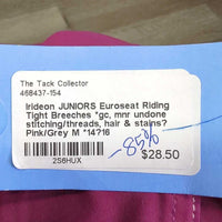 JUNIORS Euroseat Riding Tight Breeches *gc, mnr undone stitching/threads, hair & stains?
