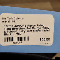 JUNIORS Fleece Riding Tight Breeches, Pull On *gc, v.pilly & rubbed, hairy, mnr stains, faded
