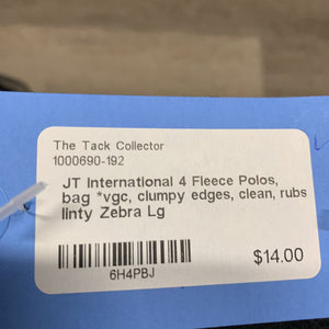 4 Fleece Polos, bag *vgc, clumpy edges, clean, rubs, linty