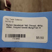 Nylon Headstall *NO Throat, dirty, older, frayed tassle
