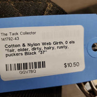 Cotton & Nylon Web Girth, 0 els *fair, older, dirty, hairy, rusty, puckers