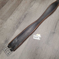 Thick Padded Leather Girth, x1 side els *gc, dirty, rubs, faded, torn elastic, stains
