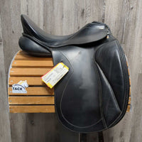 17.5 MW *5.25" Kentaur Elektra Dressage Saddle, Navy Fleece Kentaur Cover, Wool Flocking, Rear Gusset Panels, Xlg Front Blocks, Flaps: 17.75"L x 13"W Serial #: 4409 077
