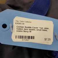 Cotton Saddle Cover *fair, older, faded, torn seams, small holes, stains
