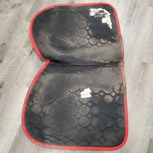 Quilt Jumper Saddle Pad, 1x piping *gc, dirty, stains, hair, mnr rubbed binding