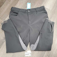 MENS Breeches *gc, older, mnr dirt?stains, hair, seams: puckered, undone stitching, snags, rubs, pills, holey ankle edges
