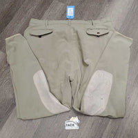 MENS Breeches *fair, snags, sm holes, v.pilly waist, missing snap, undone stitching, clumpy knees & velcro
