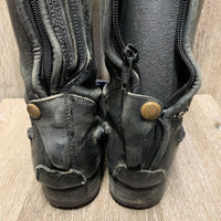 Pr Field Boots, zips *gc, rubs, scuffs, v.faded, mnr dents, older, BROKEN RIGHT ZIP