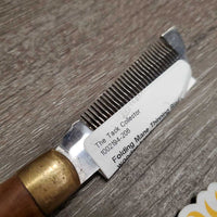 Folding Mane Thinning Blade, wooden handle *gc, stiff, faded, stains, discolored
