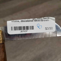 Folding Mane Thinning Blade, wooden handle *gc, stiff, faded, stains, discolored
