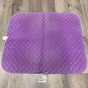Quilted Baby Pad *gc, v. mnr dirt, stained, v. faded, rubbed torn binding, pilly