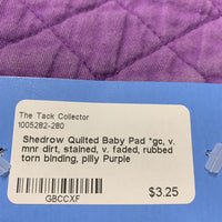 Quilted Baby Pad *gc, v. mnr dirt, stained, v. faded, rubbed torn binding, pilly