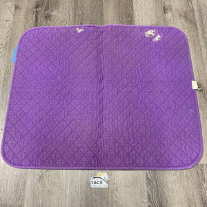 Quilted Baby Pad *fair, mnr dirt, stains, hair, v. faded, torn binding, lg holes