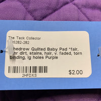 Quilted Baby Pad *fair, mnr dirt, stains, hair, v. faded, torn binding, lg holes
