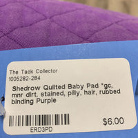 Quilted Baby Pad *gc, mnr dirt, stained, pilly, hair, rubbed binding