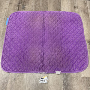 Quilted Baby Pad *gc, v. mnr dirt, stained, v. faded, hair, torn binding