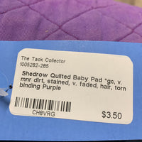 Quilted Baby Pad *gc, v. mnr dirt, stained, v. faded, hair, torn binding