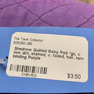 Quilted Baby Pad *gc, v. mnr dirt, stained, v. faded, hair, torn binding