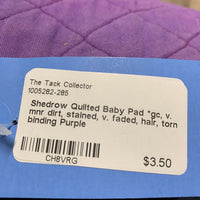 Quilted Baby Pad *gc, v. mnr dirt, stained, v. faded, hair, torn binding
