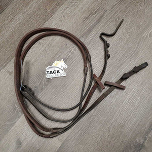 Narrow Rubber Reins,stoppers *fair, rust, v.dirty, sticky rubber, stains, stiff, peeled rubber