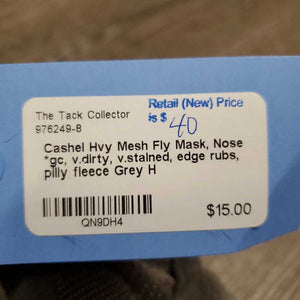 Hvy Mesh Fly Mask, Nose *gc, v.dirty, v.stained, edge rubs, pilly fleece
