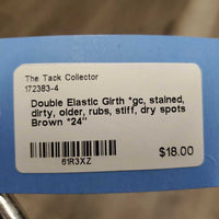 Double Elastic Girth *gc, stained, dirty, older, rubs, stiff, dry spots
