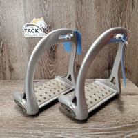 Pr Wide Base Stirrup Irons *gc, mnr dirt, stains, peeled spots, chips, scratches
