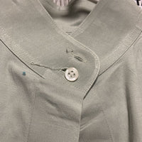 LS Show Shirt, x2 button collars *gc, lint, threads, stained edges, seam puckers, older, embroidered collars

