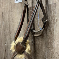 Rsd Padded Figure 8 Noseband, sheepskin *gc, dirt, stiff, v.tight keepers, stains, rubs, scrapes
