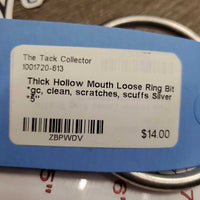 Thick Hollow Mouth Loose Ring Bit *gc, clean, scratches, scuffs
