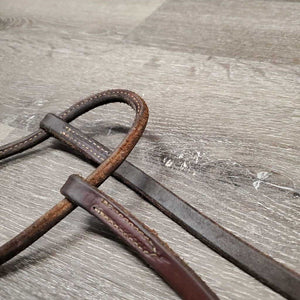 Soft v.narrow Rolled Western Drop Noseband *gc, rubs, trimmed end, clean, dirty inside, scrapes