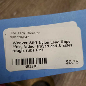 Stiff Nylon Lead Rope *fair, faded, frayed end & sides, rough, rubs
