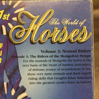 3 VHS "The World of Horses" *missing 1, v.worn box, dirty, creased
