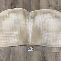 Quilted Dressage Saddle Pad *gc, hair, stained, dingy, threads, pills, rubbed binding, cut tabs, clumpy underside
