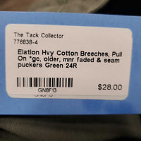 Hvy Cotton Breeches, Pull On *gc, older, mnr faded & seam puckers
