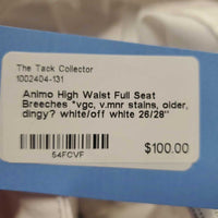 High Waist Full Seat Breeches *vgc, v.mnr stains, older, dingy?
