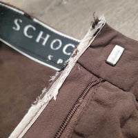 Full Seat Breeches *older, fair, holey/frayed seat seam, frayed inner edge, seam puckers, faded, hairy velcro

