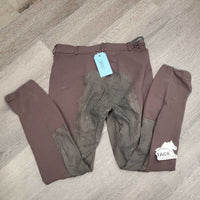 Full Seat Breeches *older, fair, holey/frayed seat seam, frayed inner edge, seam puckers, faded, hairy velcro
