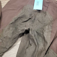 Full Seat Breeches *older, fair, holey/frayed seat seam, frayed inner edge, seam puckers, faded, hairy velcro
