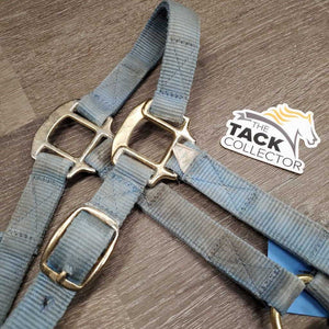 Thick Nylon Halter, adj, snap *fair, dirty, stained, edges: rubs & frays, faded, hole rubs/frays