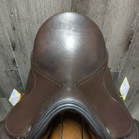 17.5 XW *MW (Wither *5.25") Sankey Dressage Saddle, Black Fleece Sankey Cover, XLg Velcro Front Blocks, Wool Flocking, Front & Rear Gusset Panels, Flaps: 16"L x 12.5"W Serial #: 0406714 17 1/2 XW
