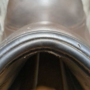 17.5 XW *MW (Wither *5.25") Sankey Dressage Saddle, Black Fleece Sankey Cover, XLg Velcro Front Blocks, Wool Flocking, Front & Rear Gusset Panels, Flaps: 16"L x 12.5"W Serial #: 0406714 17 1/2 XW